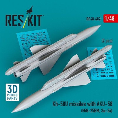 Reskit 72602 Kh-58U missiles with AKU-58 (2 pcs.) 1/72