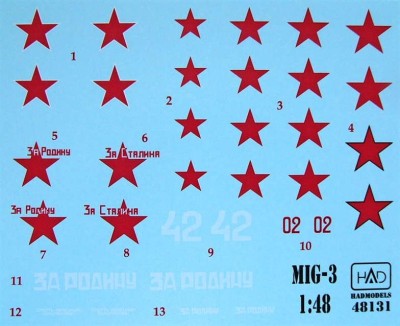 HAD 48131 Decal MiG-3 Part 3 (6x camo) 1/48