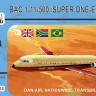 Mark 1 Models MKM144114 BAC 1-11-500 Dan-Air,Nationwide,Trans Brasil 1/144