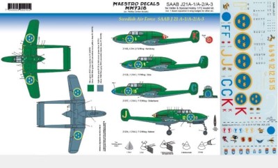 Maestro Models MMMD7218 Saab J21A-1/A-2/A-3 decals 1/72