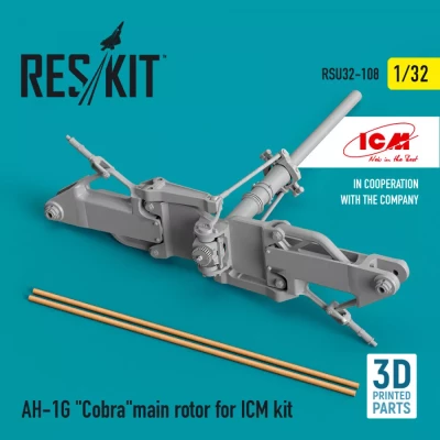 Reskit U32108 AH-1G 'Cobra'main rotor (ICM) 3D Printed 1/32