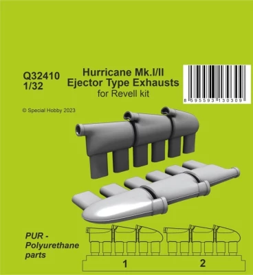 CMK Q32410 Hurricane Mk.I/II Ejector Type Exhausts (REV) 1/32