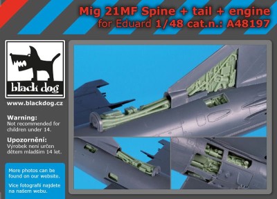 Black Dog BDOA48197 Mikoyan MiG-21MF spine and tail and engine details (designed to be used with Eduard kits) 1/48
