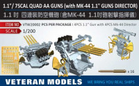 Veteran models VTW20002 1.1"/ 75CAL QUAD AA GUNS(with MK-44 1.1" GUNS DIRECTOR) 1/200