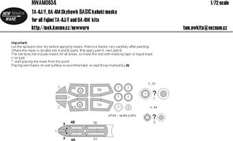 New Ware NWA-M0634 1/72 Mask TA-4J/F,OA-4M Skyhawk BASIC (FUJIMI)