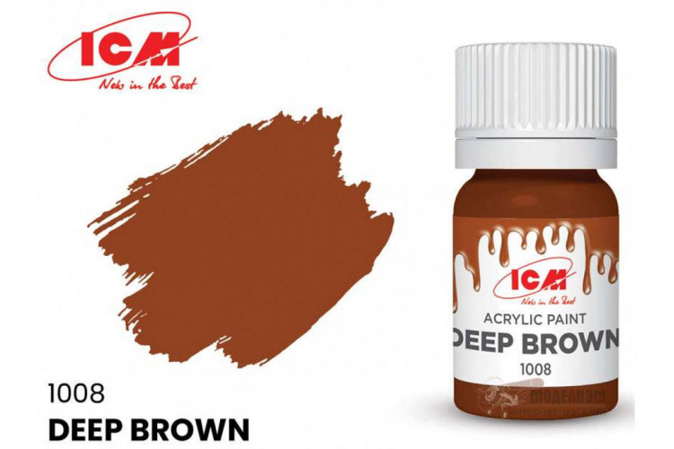 ICM C1008 Темно-коричневый(Deep Brown), краска акрил, 12 мл