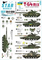 Star Decals 35-C1356 War in Ukraine # 4. Ukrainian T-64 mix in 2022 war. T-64A, T-64B, T-64BV and T-64BM 'Bulat'. Plus generic insignias 1/35