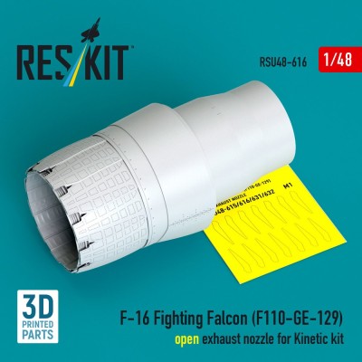 Reskit RSU48-616 F-16 Fight.Falcon (F110-GE-129) exh.noz.(KIN) 1/48