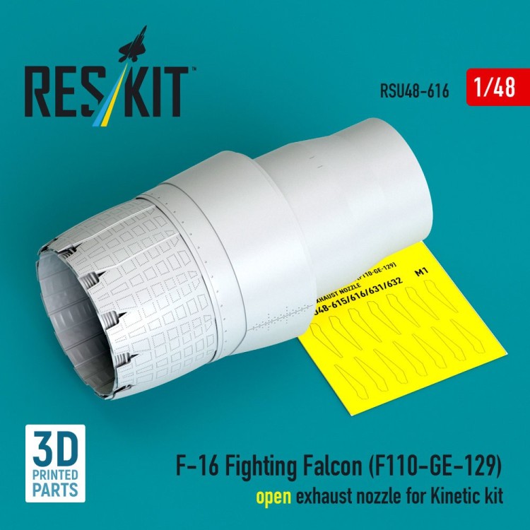 Reskit RSU48-616 F-16 Fight.Falcon (F110-GE-129) exh.noz.(KIN) 1/48