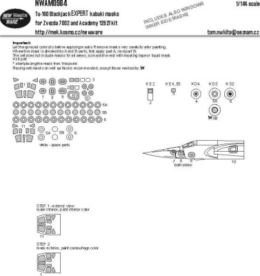 New Ware NWA-M0984 Mask Tu-160 Blackjack EXPERT (ZVE/ACAD) 1/144