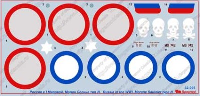 Begemot Decals 32-005 Моран-Солнье тип Н WWI 1/32