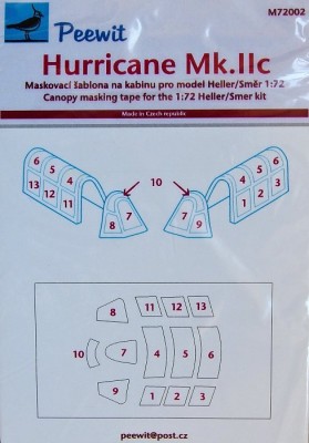 Peewit PW-M72002 1/72 Canopy mask Hurricane Mk.IIc (SMER/HELL)