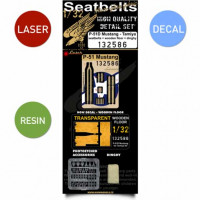 HGW 132586 Seatbelts P-51D Mustang + wooden floor&dinghy 1/32
