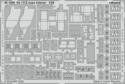 Eduard 491090 SET He 111Z nose interior (ICM)