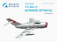 Quinta studio QD72026 МиГ-15 (для модели Eduard) 3D Декаль интерьера кабины 1/72