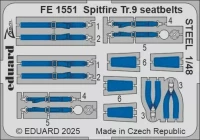 Eduard FE1551 Spitfire Tr.9 seatbelts STEEL (AIRF) 1/48