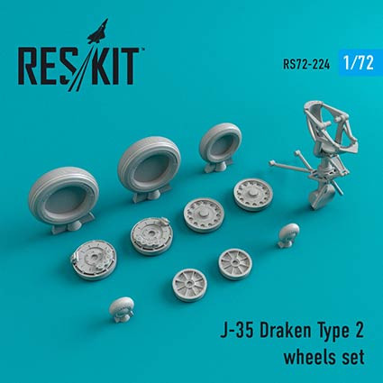 Reskit RS72-0224 J-35 Draken Type 2 wheels (REV/HAS) 1/72