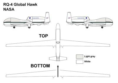 Miniwing Plastic MINI312 Northrop-Grumman RQ-4B GLOBAL HAWK NASA 1/144