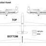 Miniwing Plastic MINI312 Northrop-Grumman RQ-4B GLOBAL HAWK NASA 1/144