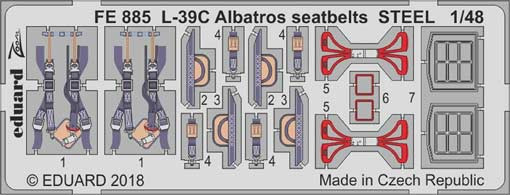 Eduard FE885 L-39C Albatros seatbelts STEEL 1/48