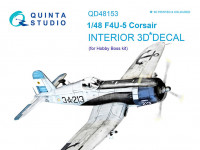 Quinta studio QD48153 F4U-5 (для модели Hobby Boss) 3D Декаль интерьера кабины 1/48