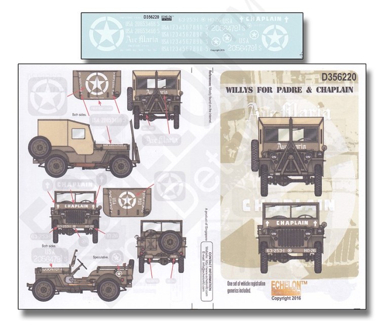 Echelon FD D356220 Willys for Padre & Chaplain 1/35