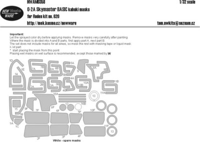 New Ware NWA-M0358 1/32 Mask O-2A Skymaster BASIC (RDN no.620)