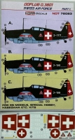 Kora Model NDT72083 Decals Doflug D.3801 Swiss Air Force Part 1 1/72