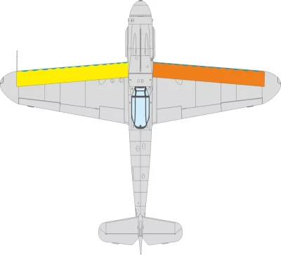 Eduard CX676 Mask Bf 109G wings leading edge wavy lines 1/72