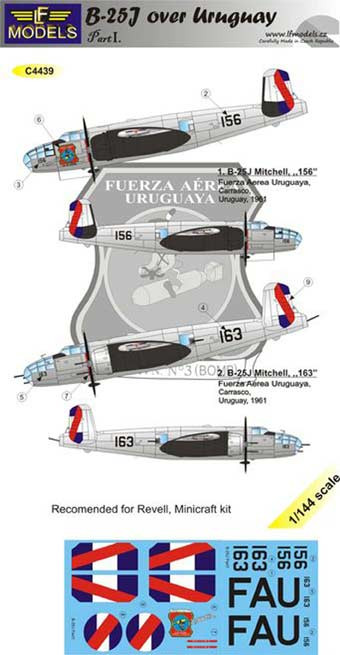 Lf Model C4439 Decals B-25J over Uruguay part 1 1/144