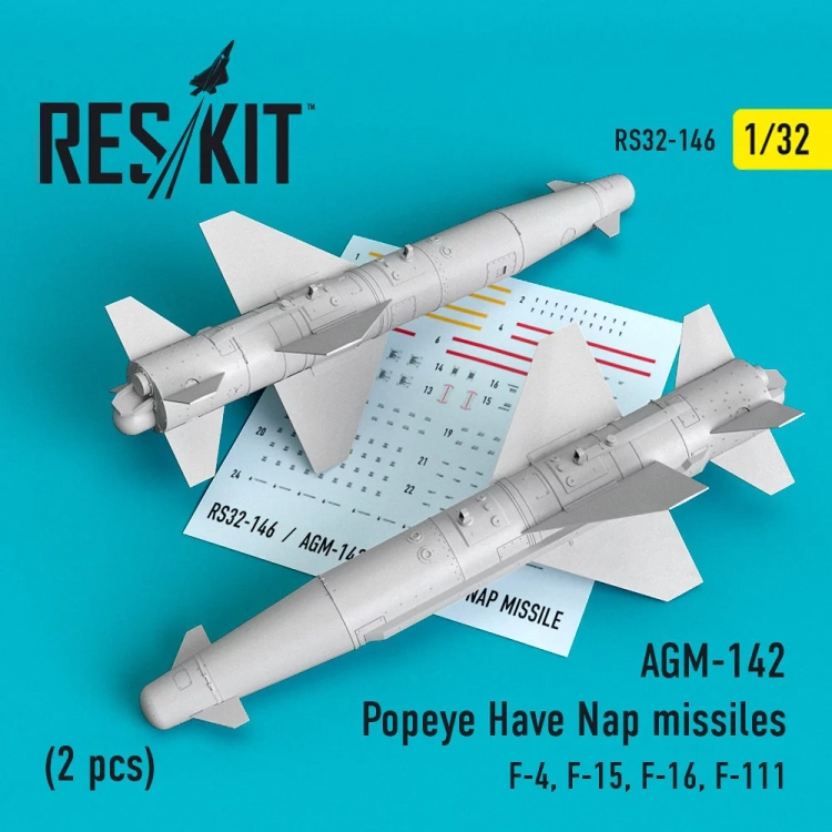 Reskit RS32-0146 AGM-142 Popeye Have Nap missiles (2 pcs.) 1/32