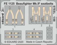 Eduard FE1125 1/48 Beaufighter Mk.IF seatbelts STEEL (REV)