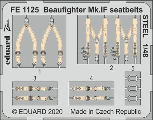 Eduard FE1125 1/48 Beaufighter Mk.IF seatbelts STEEL (REV)