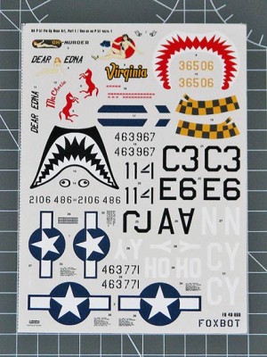 Foxbot Decals FBOT48060A North-American P-51 Mustang Nose art, Part 1 STENCILS NOT INCLUDED 1/48