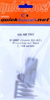 QuickBoost QB48783 P-40B/C Warhawk propeller w/tool (BRONCO) 1/48
