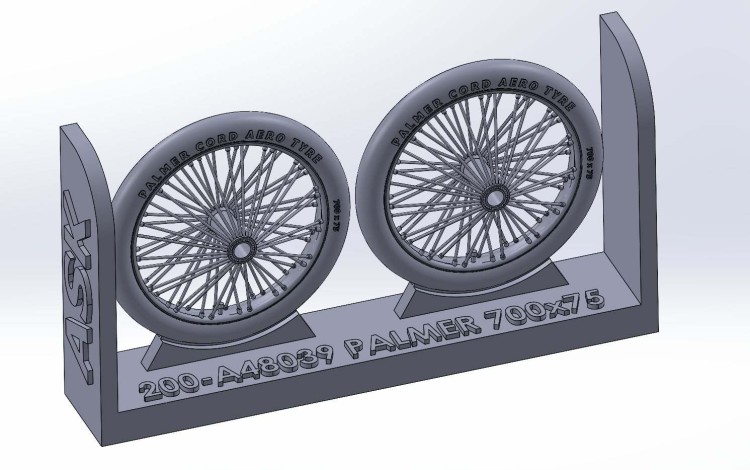 Art Scale 200-A48039 Palmer 700 x 85 spoked wheels, UK WWI, for Sopwith Camel, Sopwith Pup, Sopwitch Snipe 1/48
