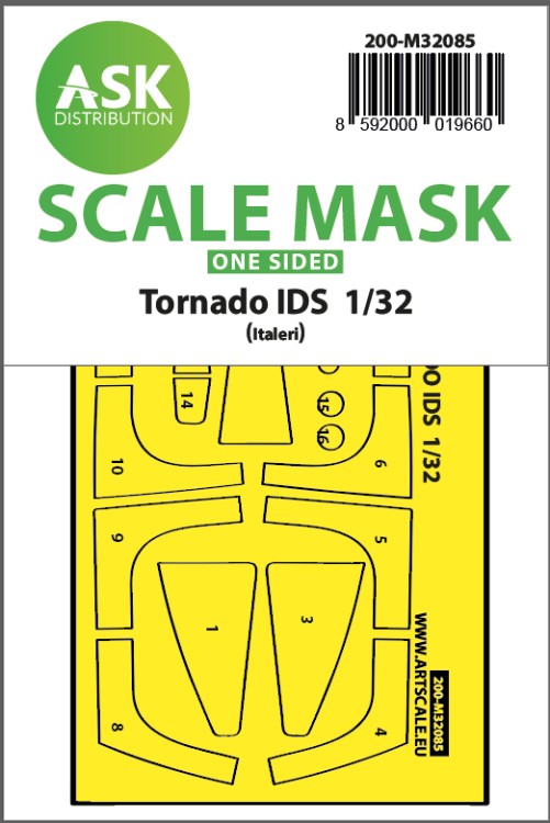Art Scale 200-M32085 Panavia Tornado IDS canopy frame paint masks (outside only) 1/32