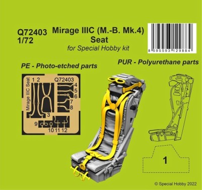 CMK Q72403 Mirage IIIC - MB Mk.4 Seat (SP.HOBBY) 1/72