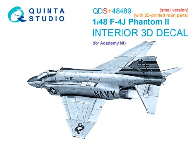 Quinta studio QDS+48489 F-4J Phantom II (Academy) (малая версия) 3D Декаль интерьера 1/48