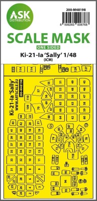 Art Scale 200-M48198 Mitsubishi Ki-21-Ia 'Sally' canopy frame paint mask (outside only) 1/48