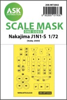 Art Scale 200-M72042 Nakajima J1N1-S wheels and canopy frame paint masks (outside only) 1/72