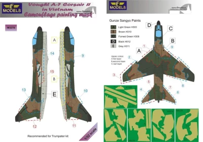 Lf Model M3278 Mask A-7 Corsair II in Vietnam Camoufl.paint. 1/32