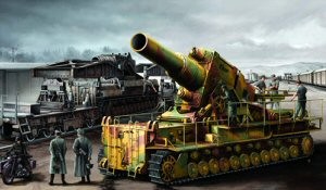 Trumpeter 00209 Германское орудие &quot;Карл&quot; на жд платформе 1/35