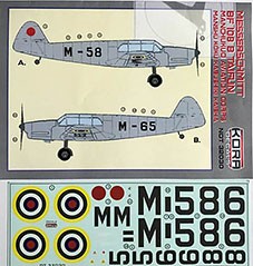 Kora Model NDT32030 Bf 108B Taifun Manchukuo Aviat.Corps декали 1/32