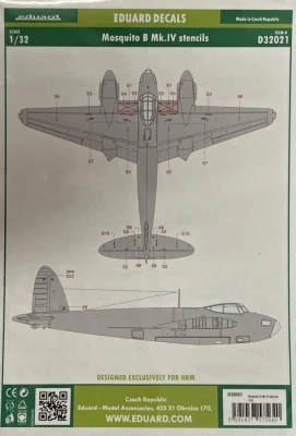 Eduard D32021 Decals Mosquito B Mk.IV stencils (HKM) 1/32