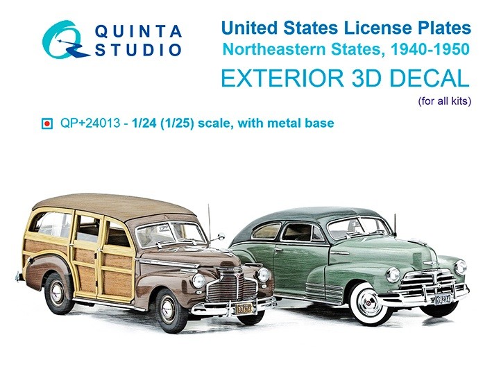 Quinta studio QP+24013 Автомобильные номера США, северо-восточные штаты, 1910-1940 1/24