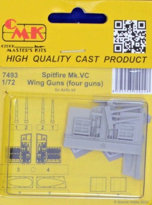 CMK 7493 Spitifre Mk.VC Wing Guns (4 guns, AIRFIX) 1/72