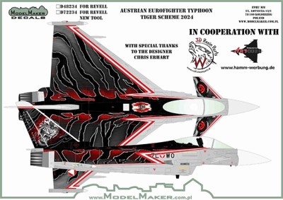 Model Maker Decals D48234 Austrian Eurofighter Typhoon Tiger scheme 2024 1/48