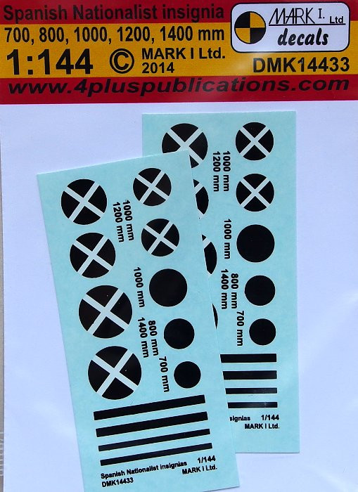 4+ Publications DMK-14433 1/144 Decals Spanish Nationalist insignia (2 sets)