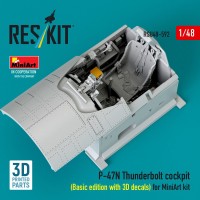 Reskit U48592 P-47N Thunderbolt cockpit Basic (MINA) 1/48